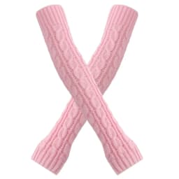 Women Knitted Gloves Winter Long Arm Warmers Cover Sleeves Fingerless Half Finger Mittens Solid Soft Gloves Wool Twisting Cuffs