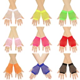 1pair Womens Short Fishnet Net Gloves Fingerless Mesh Gloves Punk Rock Fancy Night Club Party Arm Warmer Gloves Sexy Gloves