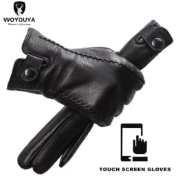 Fashion Sheepskin Sensitive Touch Gloves Black Women's Leather Gloves, Keep Warm Winter Gloves for Touch Screens-2265
