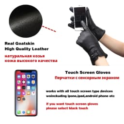 Fashion Sheepskin Sensitive Touch Gloves Black Women's Leather Gloves, Keep Warm Winter Gloves for Touch Screens-2265