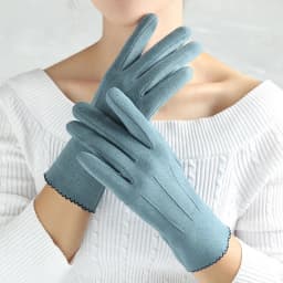 Women Winter Keep Warm Touch Screen Thin Fleece Fashion Elegant Solid Outdoor Drive Cycling Windproof Not Bloated Mittens Gloves