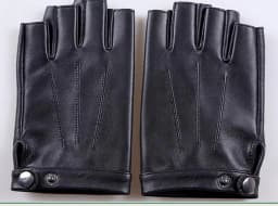 Men's Semi-finger 100% genuine sheepskin leather gloves male natural leather fingerless riding fitness sports gloves R290