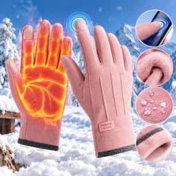 Women Winter Touchscreen Gloves With Fleece Lining Windproof Keep Warm Running Gloves Thermal Outdoor Sports Cycling Mittens