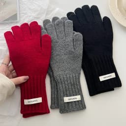 Women 100% Wool Knitted Warm Gloves Autumn Winter Fingerless Gloves Girls Fashion Casual Accessories Mittens Touch Screen Gloves