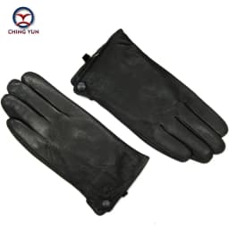 Winter Man Deer Skin Leather Gloves Male Warm Soft Men's Arm Sleeve Black Men Mittens Imitate Rabbit Fur 70% Wool Lining-04