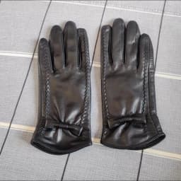 New women's Sheepskin Gloves Winter Velvet Warm Grey Beige Fashion Bow Windproof Riding Driving Gloves Autumn