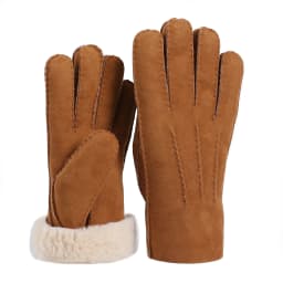 BOONJOVIA Unisex Winter Genuine Shearling Wool Gloves Cold Weather Leather Glove Handmade Thick Soft Warm