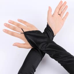 48cm Vintage 1920s Fingerless Satin Party Gloves Bride Dress Dinner Costume Accessories Stretch Opera Black Women Long Gloves