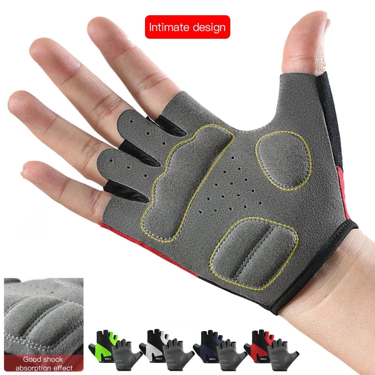 Short Finger Cycling Gloves,High Elasticity Shock Absorption Protection,Breathable Wear-Resistant Sports Spring Summer Gloves