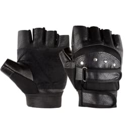Men's Half Finger Leather Fitness Gloves Bike Sport Gloves Gym Exercise Men Black Rivets Punk Gloves G135