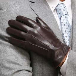 Real Leather Gloves Male Thermal Velvet Lined High Quality Autumn Winter Business Men Sheepskin Gloves Touchscreen EM011NC2