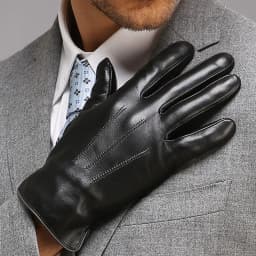 Real Leather Gloves Male Thermal Velvet Lined High Quality Autumn Winter Business Men Sheepskin Gloves Touchscreen EM011NC2