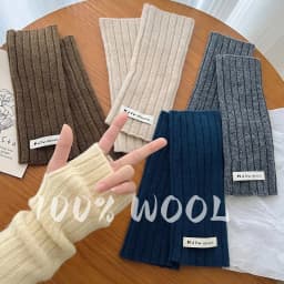 100% Wool Gloves Lady Touchscreen Finger Hole Winter Autumn Women Warm Wrist Length Classic Knitted Gloves Female Mitten 2025
