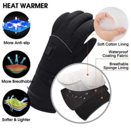 Waterproof Heated Rechargeable Gloves Electric Heated Gloves Thermal Heat Gloves Winter Warm Skiing Snowboarding Hunting Fishing