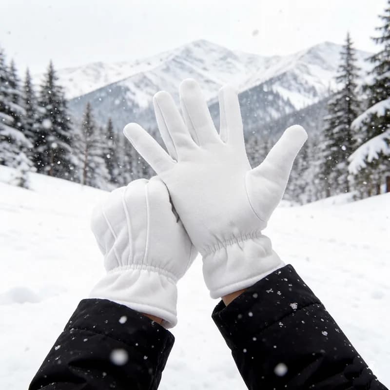 Men Women's Winter Thicken Snow Gloves Thermal Super Warm White Color Cotton Gloves Work Cycling Bike Mittens Quilted Warm