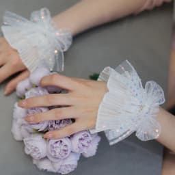 1Pair Manicure Photo Lace Decorative Cuff Double-layer Mesh Horn Sleeve Nail Showing Posing Sleeve DIY Shooting Background Prop