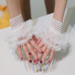 1Pair Manicure Photo Lace Decorative Cuff Double-layer Mesh Horn Sleeve Nail Showing Posing Sleeve DIY Shooting Background Prop