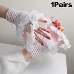 1Pair Manicure Photo Lace Decorative Cuff Double-layer Mesh Horn Sleeve Nail Showing Posing Sleeve DIY Shooting Background Prop