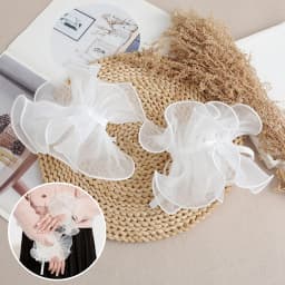 1Pair Manicure Photo Lace Decorative Cuff Double-layer Mesh Horn Sleeve Nail Showing Posing Sleeve DIY Shooting Background Prop