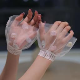 1Pair Manicure Photo Lace Decorative Cuff Double-layer Mesh Horn Sleeve Nail Showing Posing Sleeve DIY Shooting Background Prop