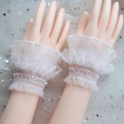 1Pair Manicure Photo Lace Decorative Cuff Double-layer Mesh Horn Sleeve Nail Showing Posing Sleeve DIY Shooting Background Prop