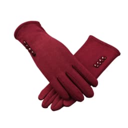 Women Autumn Winter Keep Warm Touch Screen Plus Velvet Inside Cycling Windproof Elasticity Gloves Female Simple Style Soft Thick