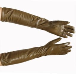 Bickmods Women's New Long Color Leather Gloves Fashionable Straight Style Velvet Lining To Keep Warm In Winter