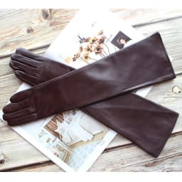 Bickmods Women's New Long Color Leather Gloves Fashionable Straight Style Velvet Lining To Keep Warm In Winter