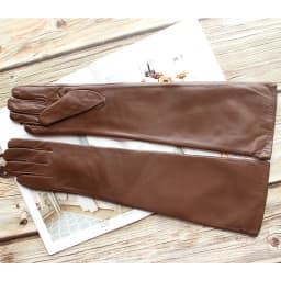 Bickmods Women's New Long Color Leather Gloves Fashionable Straight Style Velvet Lining To Keep Warm In Winter