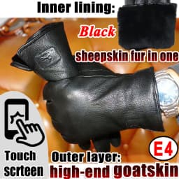 Deerskin Goatskin Gloves Men's and Women's Thick Wool Real Fur Touch Screen Natural Leather Winter Windproof Warm Fur Gloves