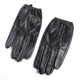 Men's Real Leather Goat Skin Classical Fashion Shrink Wrist Tactical Short Gloves Touch Screen Casual Short Gloves