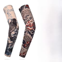 Ice Silk Arm Sleeve Tattoo Protection Breathable Sunscreen Long Gloves Men's Lightweight Comfortable Moisture Wicking
