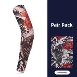 Ice Silk Arm Sleeve Tattoo Protection Breathable Sunscreen Long Gloves Men's Lightweight Comfortable Moisture Wicking