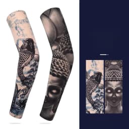 Ice Silk Arm Sleeve Tattoo Protection Breathable Sunscreen Long Gloves Men's Lightweight Comfortable Moisture Wicking