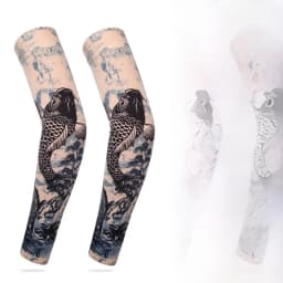 Ice Silk Arm Sleeve Tattoo Protection Breathable Sunscreen Long Gloves Men's Lightweight Comfortable Moisture Wicking
