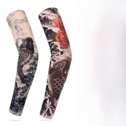 Ice Silk Arm Sleeve Tattoo Protection Breathable Sunscreen Long Gloves Men's Lightweight Comfortable Moisture Wicking