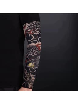 Ice Silk Arm Sleeve Tattoo Protection Breathable Sunscreen Long Gloves Men's Lightweight Comfortable Moisture Wicking