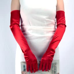 Women Quality Fashion Satin Gloves Adult Black White Burgundy Opera Stretch Finger Long Gloves Evening Party Prom Costume Mitten