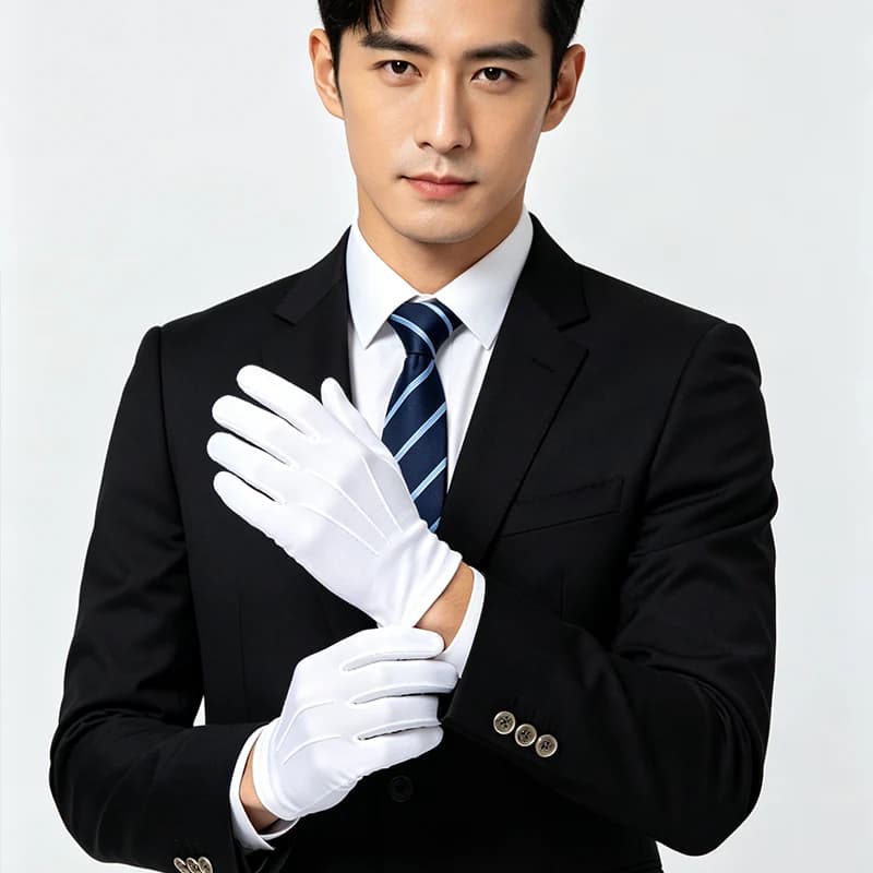 Summer Three Tendon Spandex White Gloves for Men and Women, Short and Thin, Breathable, Ceremonial, Command, Emcee, Driving Gloves