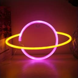1 Piece of Indoor Room Cozy Planet Decoration Night Light, Pink and Blue Wall Decoration, Game Room Theme Party Decorations, Boys' Gift, USB or Battery Powered (Battery Not Included)