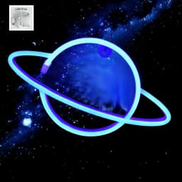 1 Piece of Indoor Room Cozy Planet Decoration Night Light, Pink and Blue Wall Decoration, Game Room Theme Party Decorations, Boys' Gift, USB or Battery Powered (Battery Not Included)