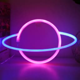 1 Piece of Indoor Room Cozy Planet Decoration Night Light, Pink and Blue Wall Decoration, Game Room Theme Party Decorations, Boys' Gift, USB or Battery Powered (Battery Not Included)