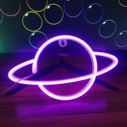 1 Piece of Indoor Room Cozy Planet Decoration Night Light, Pink and Blue Wall Decoration, Game Room Theme Party Decorations, Boys' Gift, USB or Battery Powered (Battery Not Included)