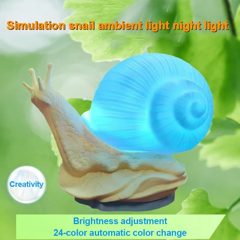 Snail Night Light Cute Lamps Bedside Desk Colors Night Light Gift for Christmas Girls Boys Kids Room Decoration