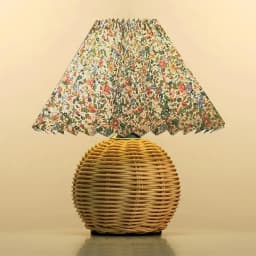 Vintage Wicker Table Light with Pleated Lampshade Bedside Lamp Farmhouse Boho Rattan Lamps for Bedroom Living Room Home Decor