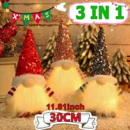 30cm Christmas Doll Elf Glowing Gnome with Led Night Light 2025 Christmas Decorations for Home Xmas Navidad New Year Gifts