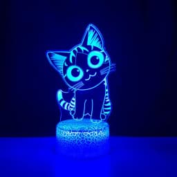Cute 3D Cat Night Light Kids LED Cat Lamp Lovely USB Acrylic Novelty Table Nightlight for Children Gift Bedroom Room Decor Light