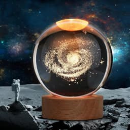 Unique 3D Crystal Ball Night Light Led Lamp Bedside Table Glowing Galaxy Lamp Saturn Planets Moon Children Christmas Gift Toy