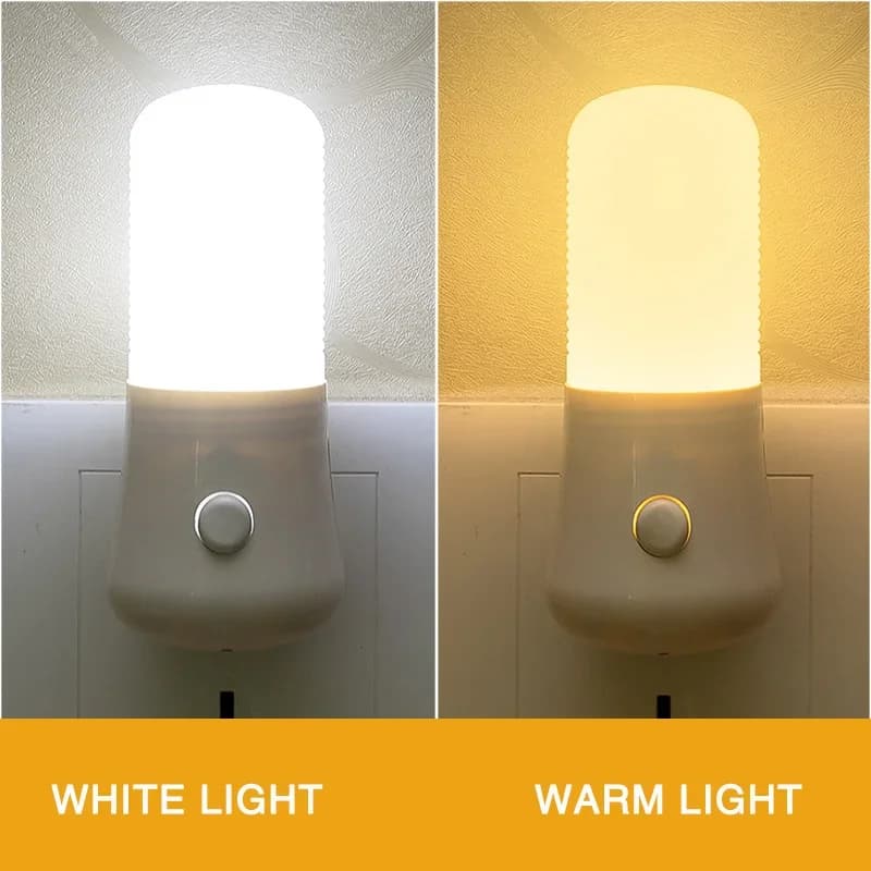 LED Night Lamps Bedside  EU/US Plug Push Button Switch Bedroom Lighting Lamp Baby Room Corridor Home Decortion ABS Night Lights