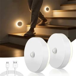 Motion Sensor Light Indoor, Wireless Rechargeable, LED Magnetic Stick-On Wall Nightlight For Stairs and Kitchen Cupboards